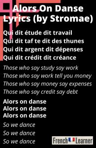 alors dance letra|alors on danse english version.